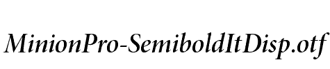MinionPro-SemiboldItDisp