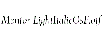 Mentor-LightItalicOsF