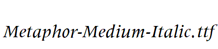 Metaphor-Medium-Italic