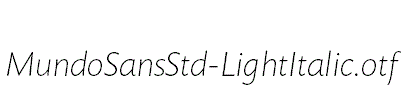 MundoSansStd-LightItalic