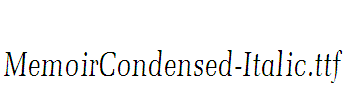 MemoirCondensed-Italic