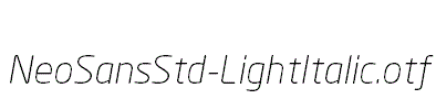 NeoSansStd-LightItalic