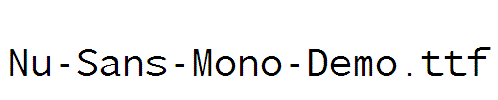 Nu-Sans-Mono-Demo