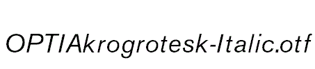 OPTIAkrogrotesk-Italic