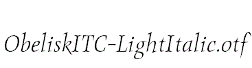 ObeliskITC-LightItalic