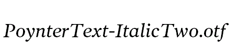 PoynterText-ItalicTwo