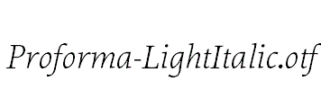 Proforma-LightItalic