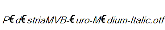 PedestriaMVB-Euro-Medium-Italic