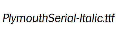 PlymouthSerial-Italic