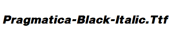 Pragmatica-Black-Italic