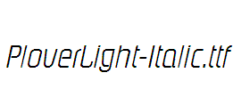PloverLight-Italic