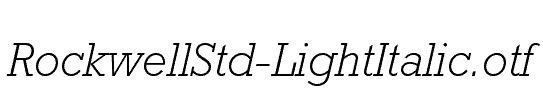 RockwellStd-LightItalic