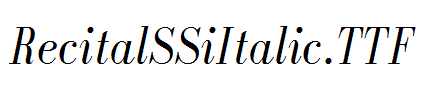 RecitalSSiItalic