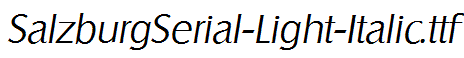 SalzburgSerial-Light-Italic