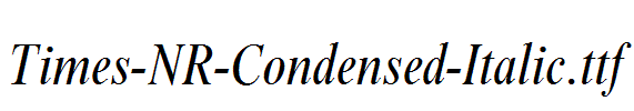 Times-NR-Condensed-Italic