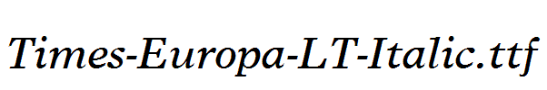 Times-Europa-LT-Italic