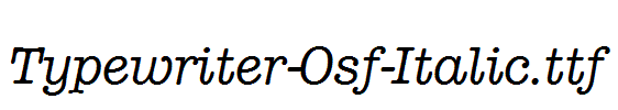 Typewriter-Osf-Italic