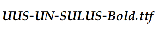 UUS-UN-SULUS-Bold