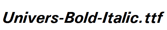 Univers-Bold-Italic