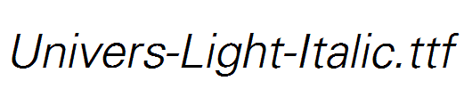 Univers-Light-Italic