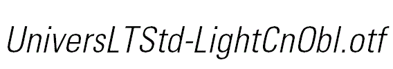 UniversLTStd-LightCnObl
