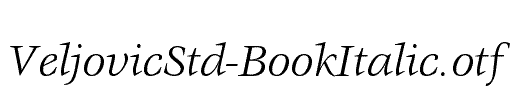 VeljovicStd-BookItalic