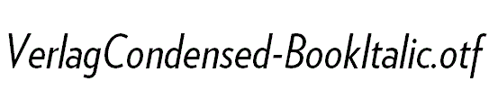 VerlagCondensed-BookItalic