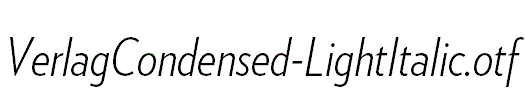 VerlagCondensed-LightItalic