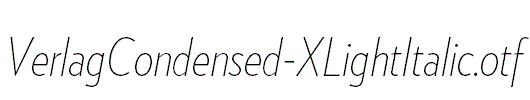 VerlagCondensed-XLightItalic