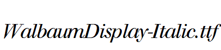 WalbaumDisplay-Italic