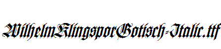 WilhelmKlingsporGotisch-Italic