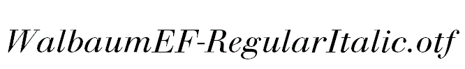 WalbaumEF-RegularItalic