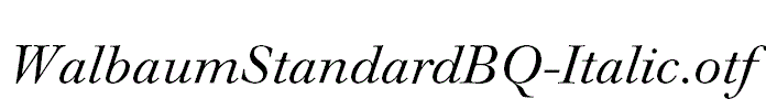 WalbaumStandardBQ-Italic