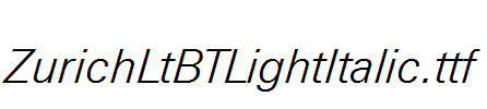 ZurichLtBTLightItalic