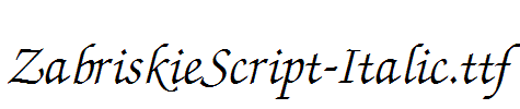 ZabriskieScript-Italic