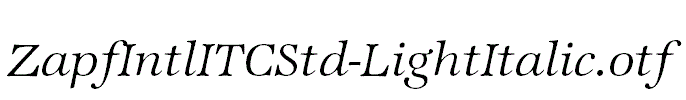 ZapfIntlITCStd-LightItalic