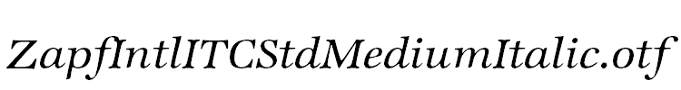 ZapfIntlITCStdMediumItalic